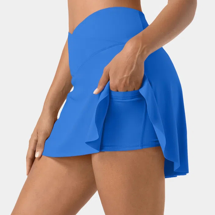 OEM gym wear Wholesale lightweight sports nylon spandex 2 in 1 tennis skirts women