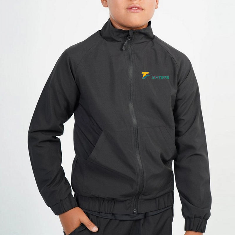 Kids Gym Jackets 100% Polyester Full Zip Up Windbreaker Jacket