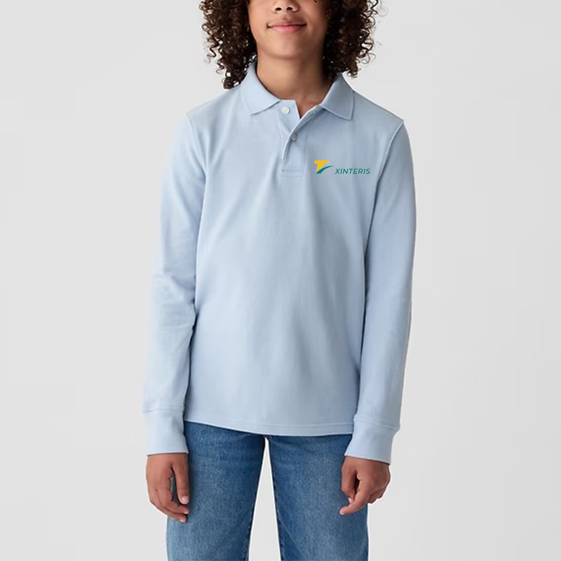 Junior Uniform Cotton T Shirts Custom Polo Long Sleeve For Kids