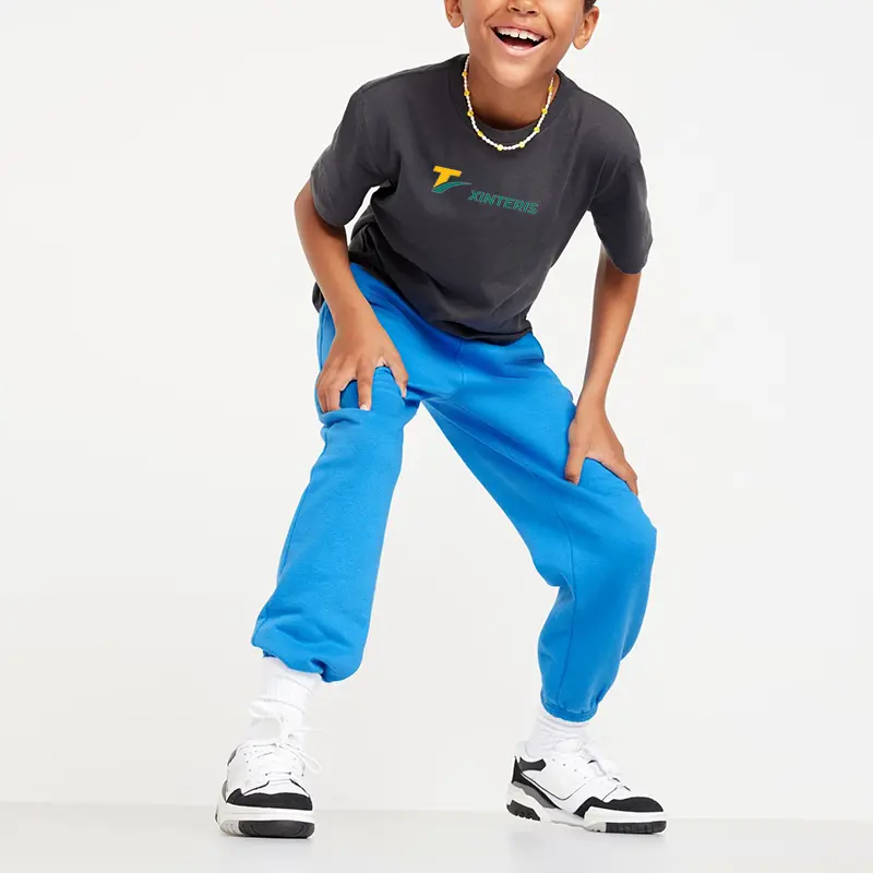Junior Sports Joggers 100%Cotton Drawstring Waist Loose Fit Sweatpants
