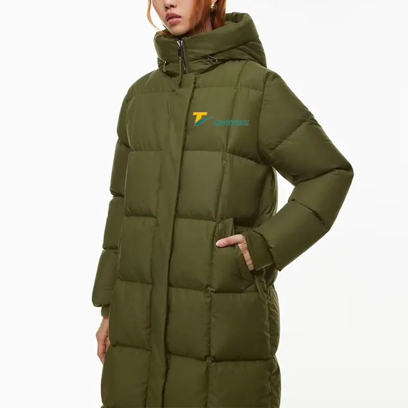Wholesale Women Workout Sports Long Goose Down Puffer Jacket