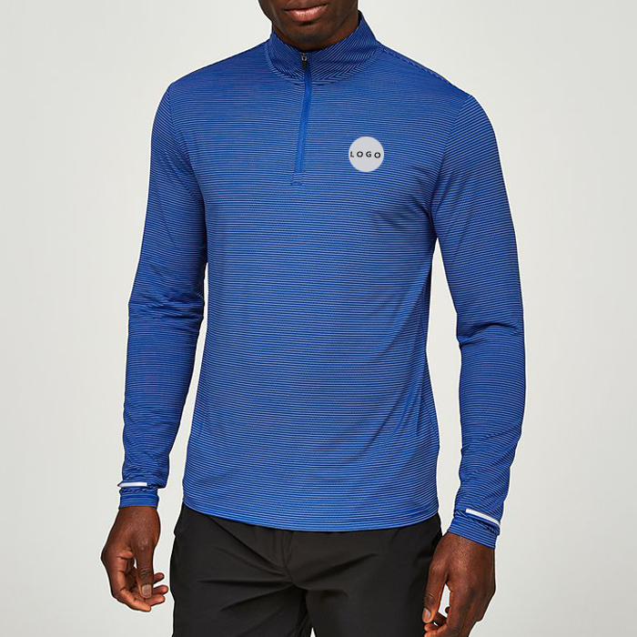 Wholesale Knitted Active Wear Custom Compression Nylon Gym Quarter Zip Men