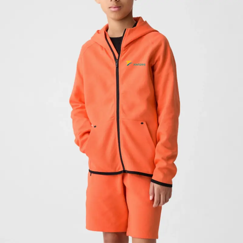 Junior Full Zip Up Sports Jacket Hot Sell kids Tops For Gym Wear