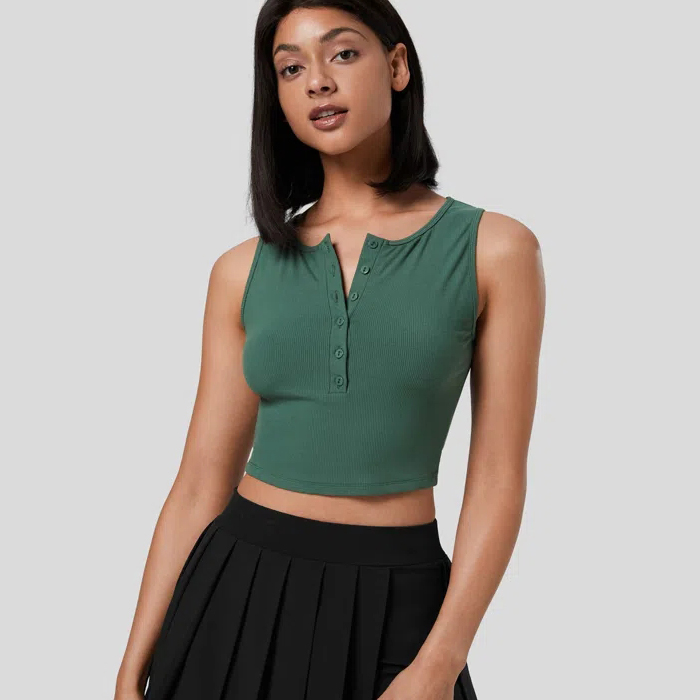 Custom women causal crop tops wholesale ribbed sports tank tops