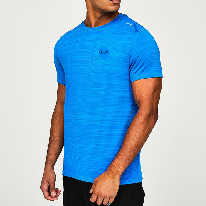 High Quality Reflective Dot Custom Nylon Spandex Comfortable Slimming T Shirts For Men
