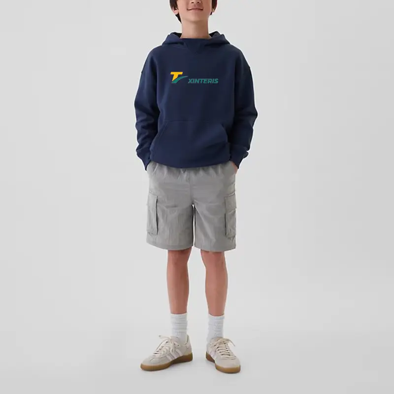 Junior Sports Shorts Drawstring Waist Cargo Nylon Shorts For Kids Sportswear