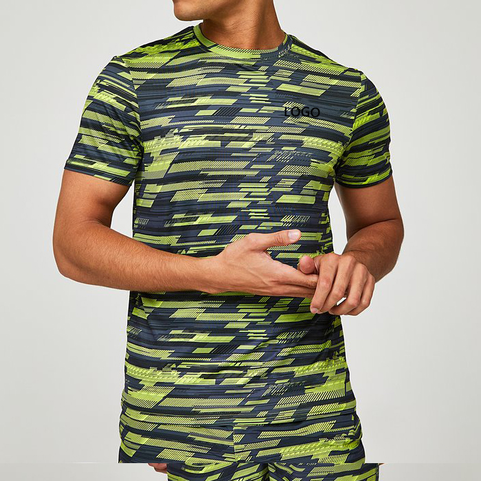 Custom Sublimation Printing Design Polyester Slim Fit Men Gym T-Shirts