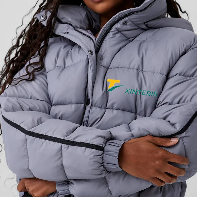 Women Cropped Down Coat Oversized Cotton Padded Jackets