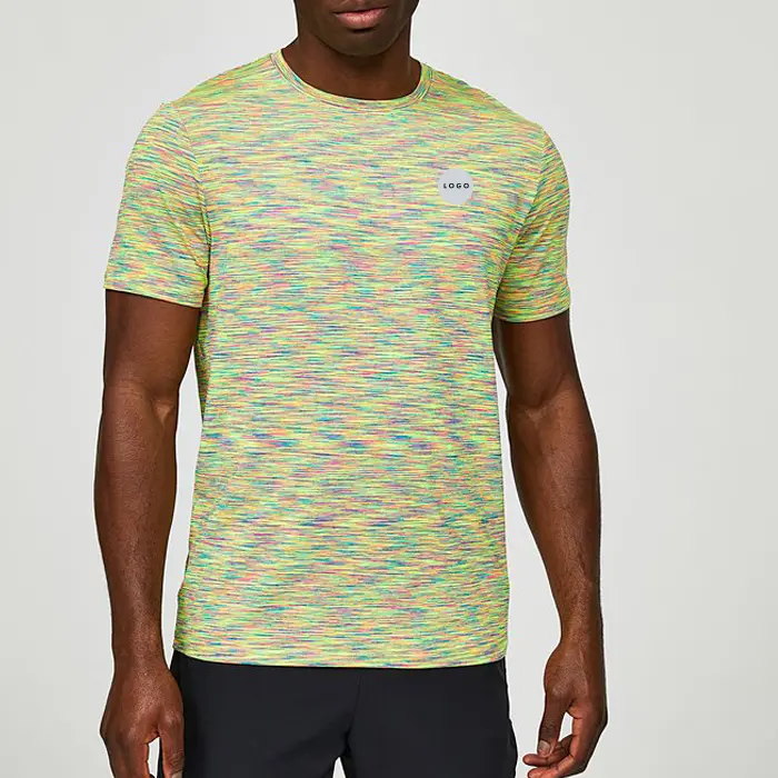 High Quality 92% Polyester 8% Spandex Custom Yarn Dyeing Printing T Shirts Men