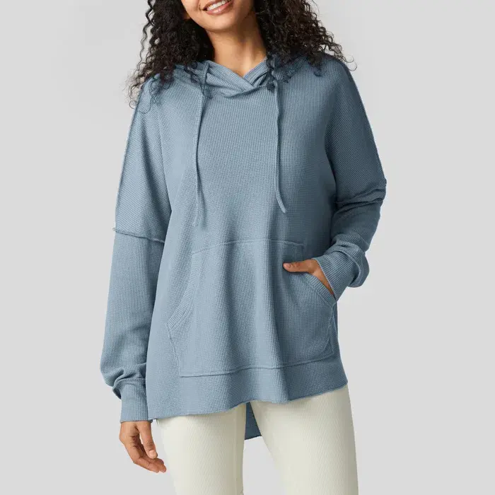 Custom high quality oversize lightweight cotton pullover hoodies women
