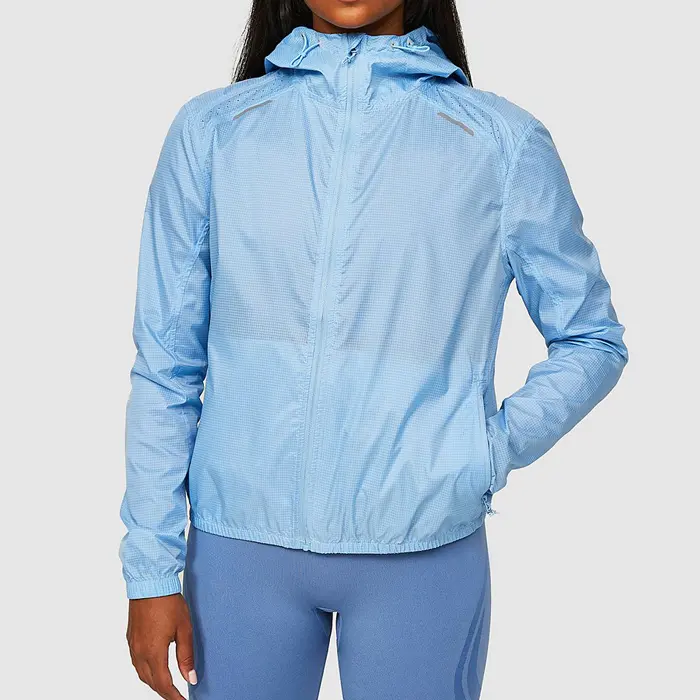 Women Windbreaker Jacket Custom Lightweight Polyester Full Zip Up Sports Jackets