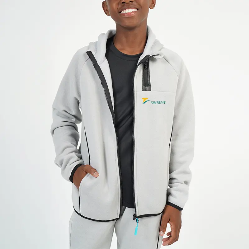Kids Two Pieces Gym Tracksuit Custom Printing Junior Sportswear