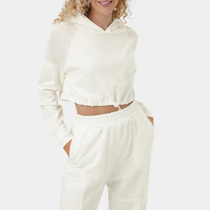 Plain Hoodie Custom Printing Drop Shoulder Women Crop Hoodies