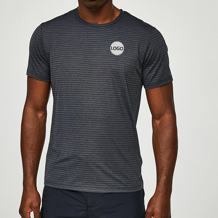 High Quality Customized O Neck Striped Mesh Breeze T Shirts Men