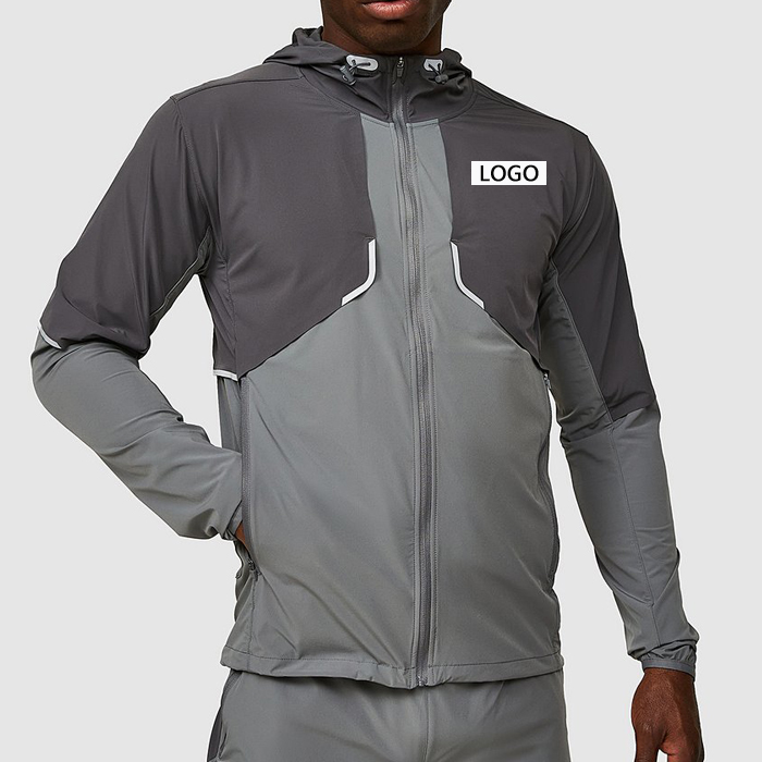 Top Quality Custom Reflective Stripe Zip Up Jackets Men Fashion Workout Tracksuits