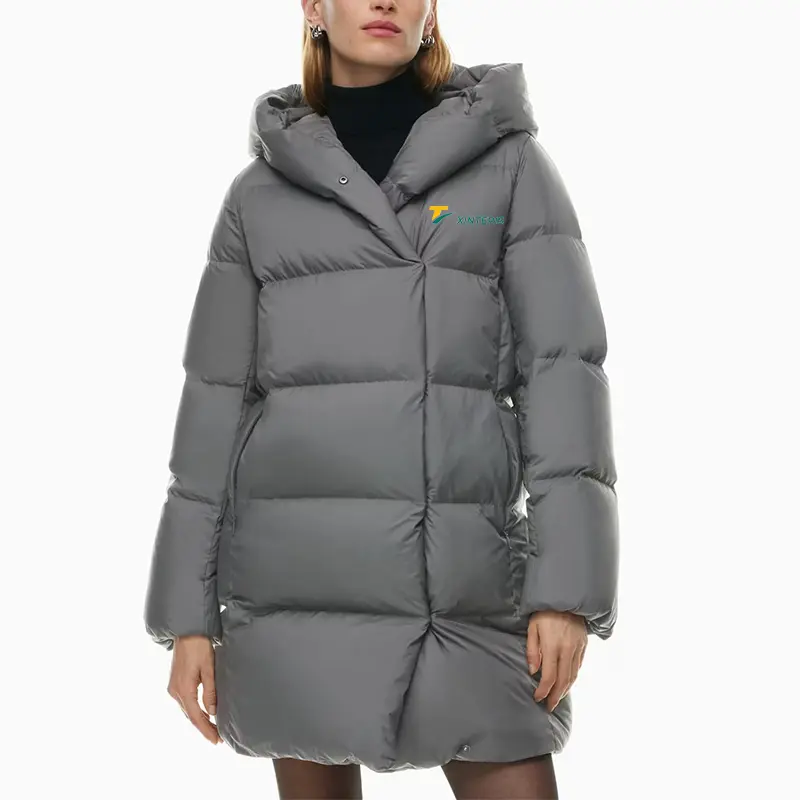 Essential Long Goose Down Wrap Puffer Jacket For Women Sportswear