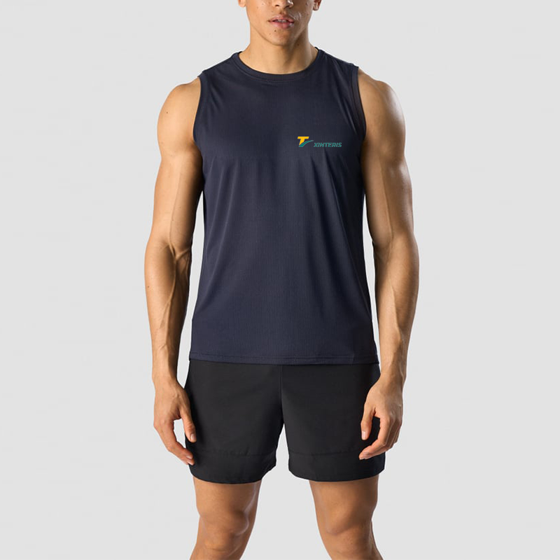 Mesh Polyester O Neck Active Sports Tank Top For Men Gym Wear