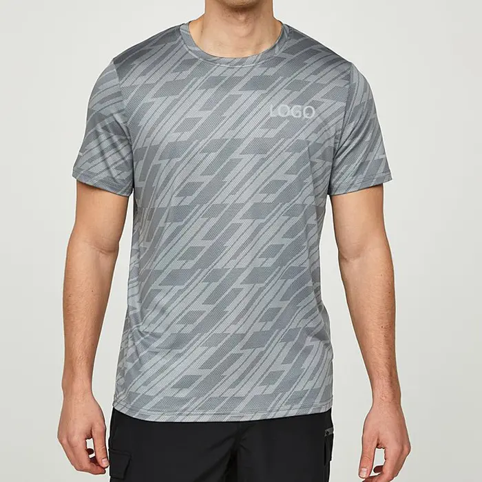 High Quality Custom Digital Printing Polyester Pique Sports Fitted T Shirt For Men
