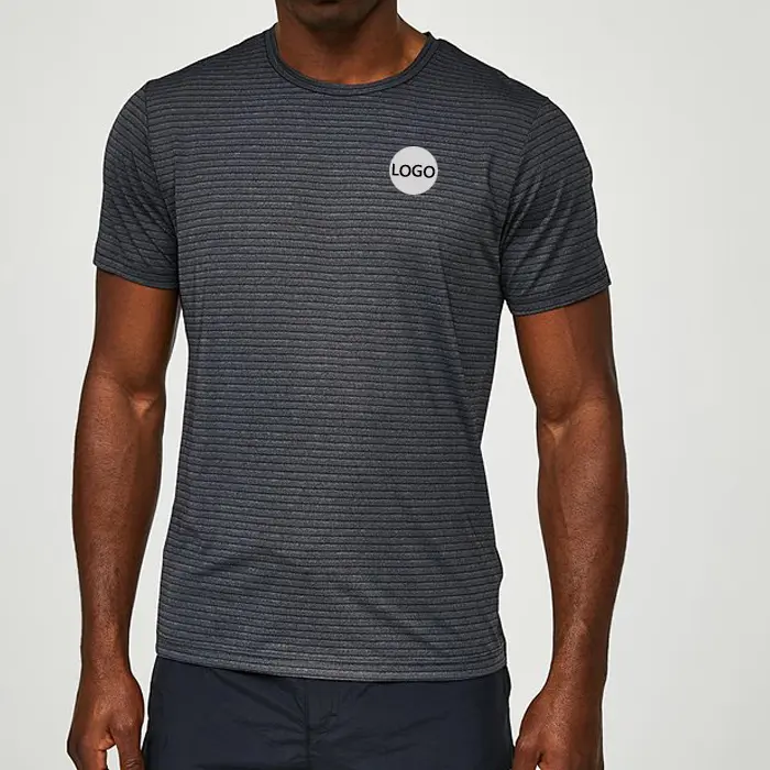High Quality Customized O Neck Striped Mesh Breeze T Shirts Men