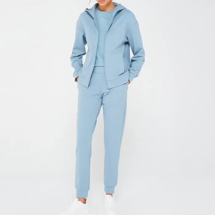 Sports Tracksuits Custom Logo Workout Polyester Women Two Pieces Tracksuit