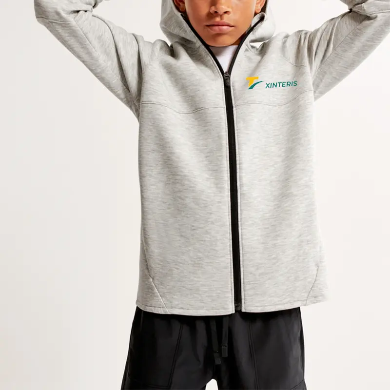 Junior Full Zip Up Hoodies High Quality Kids Sports Zipper Hoodie Sweatshirts
