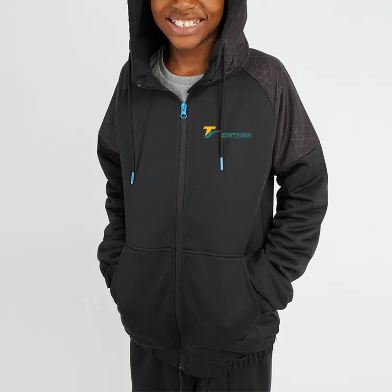 High Quality Two Pieces Set Full Zip Up Gym Sports Tracksuits For Kids