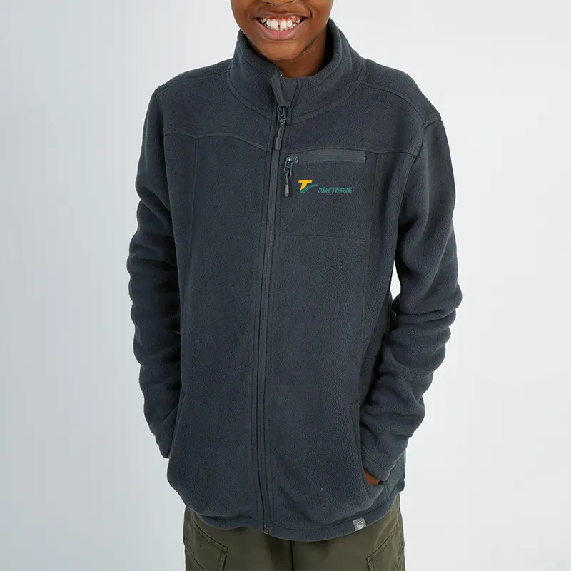 Junior Fleece Workout Jackets 100%Polyester High Collar Gym Jacket