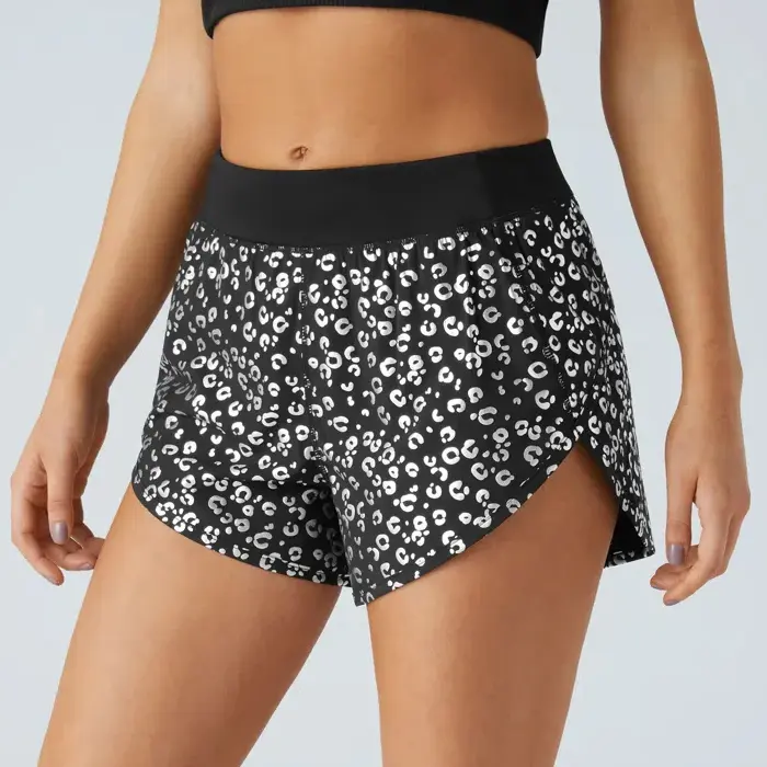 High quality Custom sublimation pattern printing reflective women running sports shorts