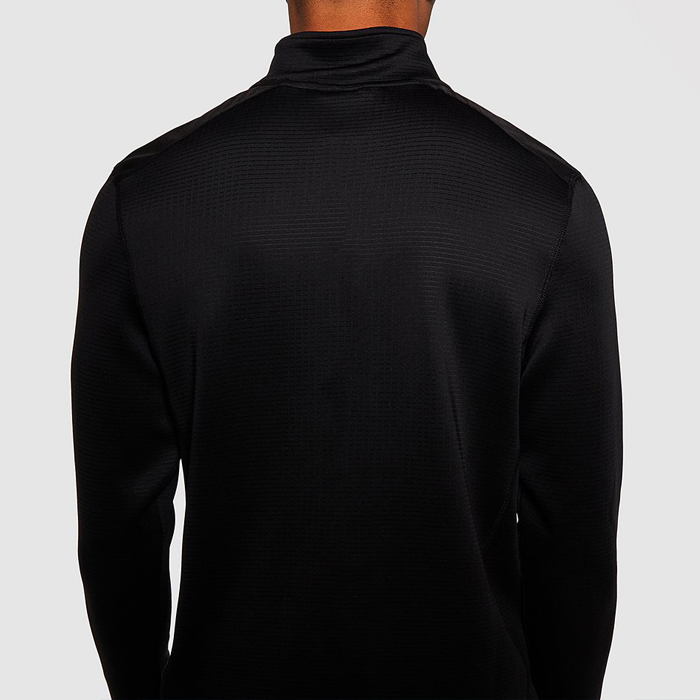 Wholesale Lightweight Polyester Spandex Custom Men Black Quarter Zip Pullover Tops