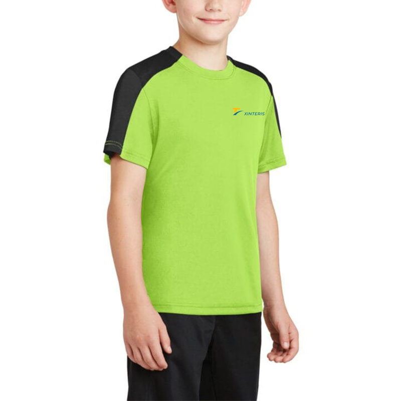Contrast Color Quick Dry Polyester Gym T Shirts For Kids Active wear