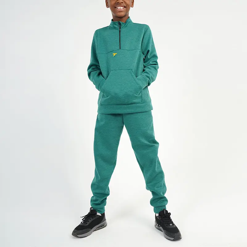Custom Embroidery Logo 80%Cotton 20%Polyester Junior Workout Tracksuit