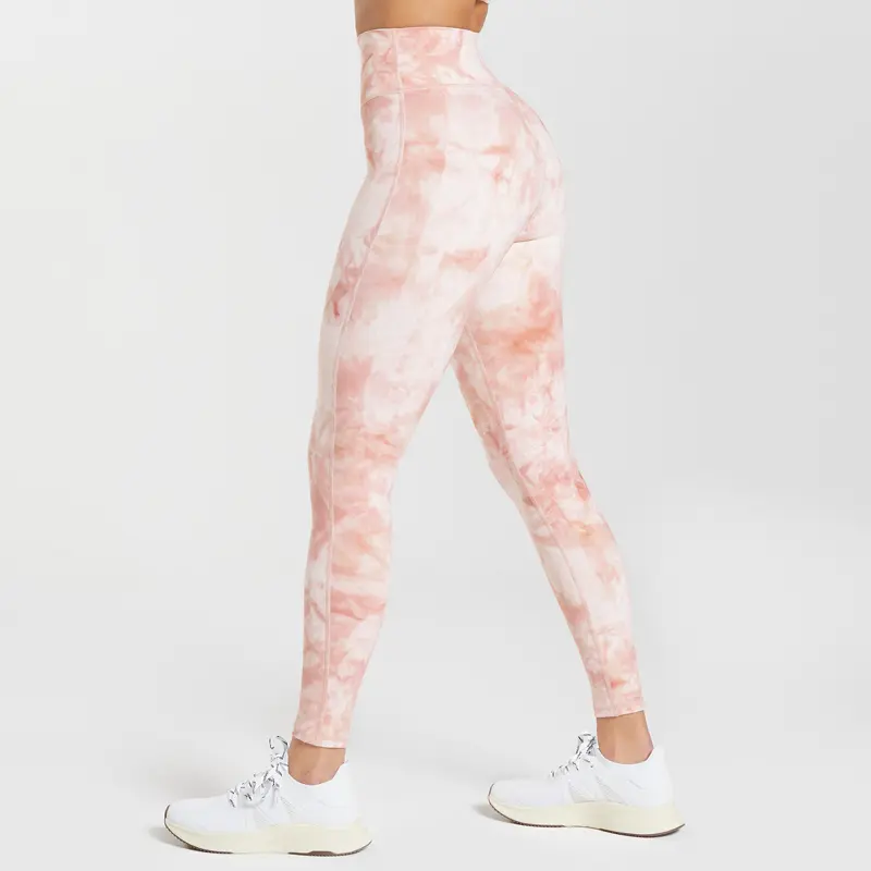OEM yoga wear manufacturer high waist customized fitness pink sublimation digital print workout yoga tight leggings pants