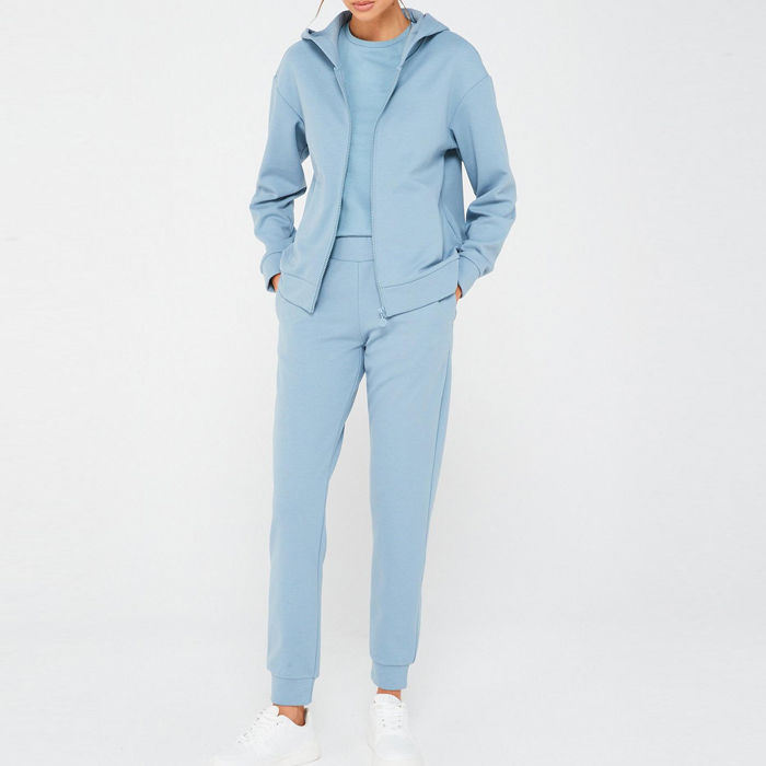 Sports Tracksuits Custom Logo Workout Polyester Women Two Pieces Tracksuit