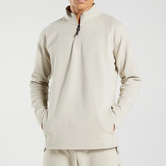 High Quality Loose Fit Style Custom Men'S Blank Quarter Zip Pullover Sweater With Pocket