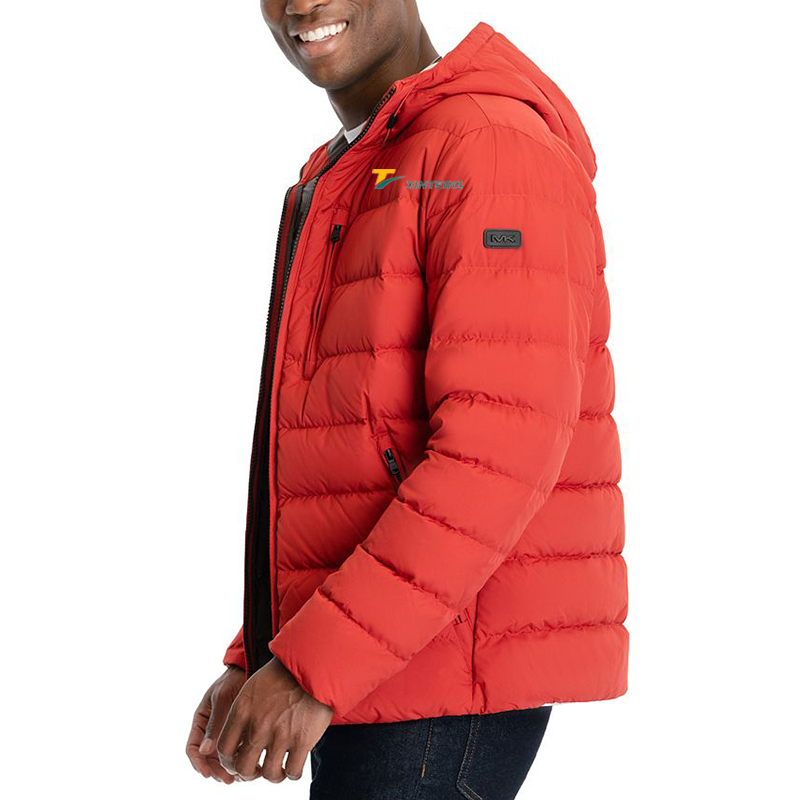 Light Weight Polyester Full Zip Up Winter Puffer Down Jackets For Men