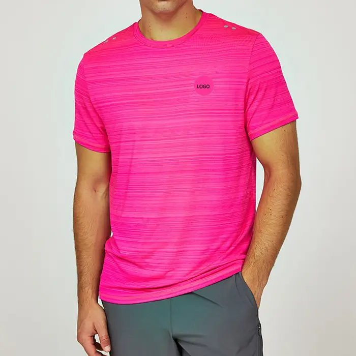 Bulk Wholesale Custom Slim Fit Round Neck Nylon Swift T Shirts Men