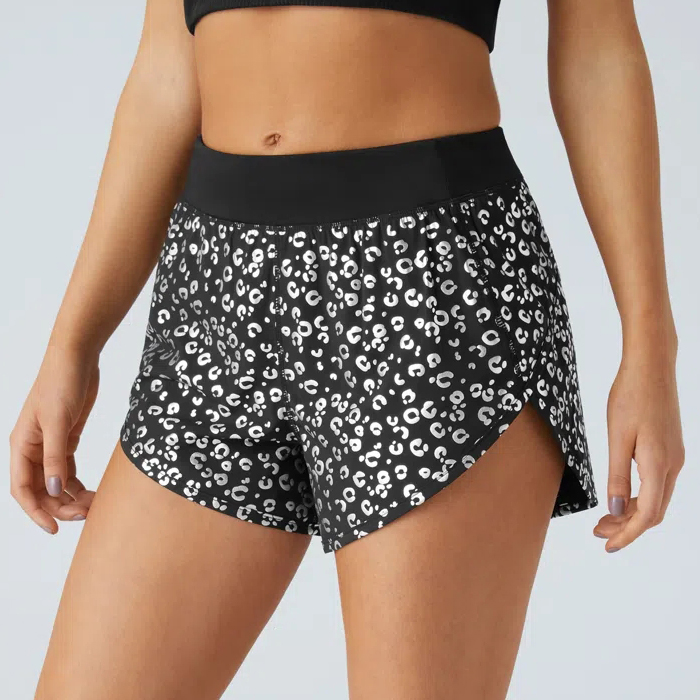 High quality Custom sublimation pattern printing reflective women running sports shorts